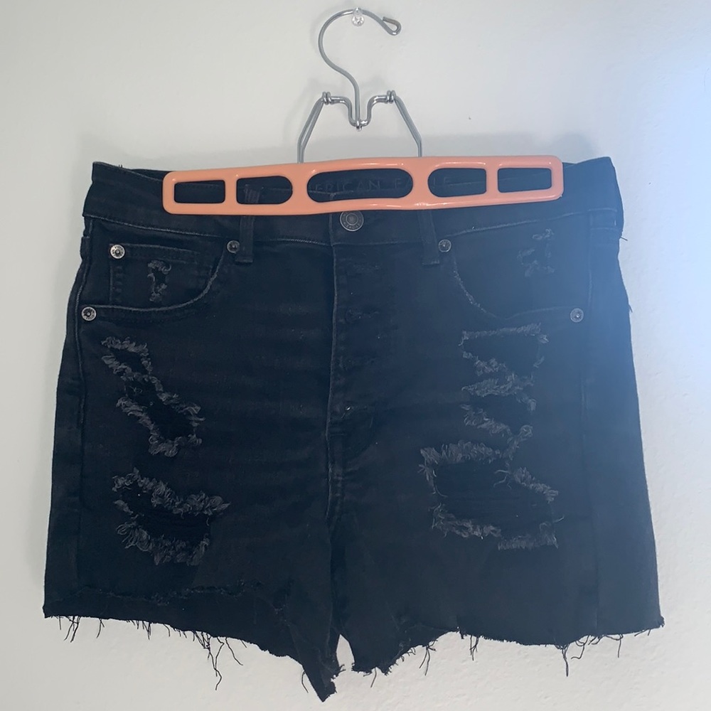 Black jean shorts